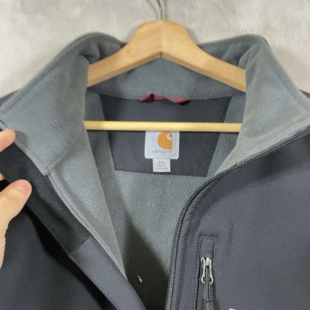 Carhartt Jacket Men 2XL Black Crowley Rain Defender Soft Shell Full Zip